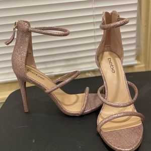 Bebe Glitter pink sandal heel